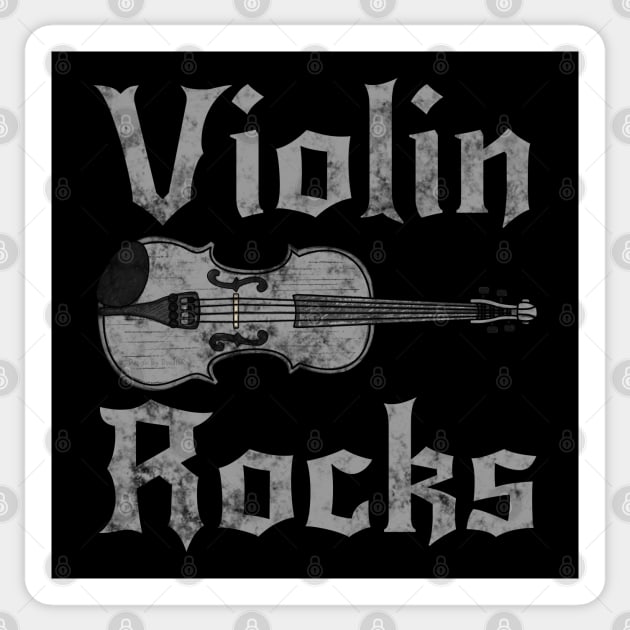 Violin Rocks, Violinist Heavy Rock Musician Sticker by doodlerob